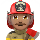 Apple design of the man firefighter: medium skin tone emoji verson:ios 16.4