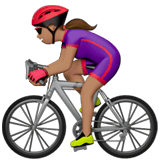 Apple design of the woman biking: medium skin tone emoji verson:ios 16.4