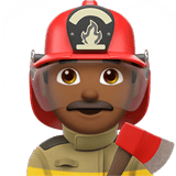 Apple design of the man firefighter: medium-dark skin tone emoji verson:ios 16.4