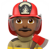 Apple design of the man firefighter: medium-dark skin tone emoji verson:ios 16.4