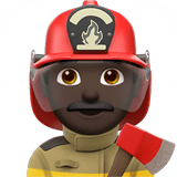Apple design of the man firefighter: dark skin tone emoji verson:ios 16.4