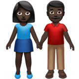 Apple design of the woman and man holding hands: dark skin tone emoji verson:ios 16.4