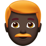 Apple design of the man: dark skin tone red hair emoji verson:ios 16.4