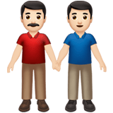 Apple design of the men holding hands: light skin tone emoji verson:ios 16.4