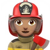 Apple design of the woman firefighter: medium skin tone emoji verson:ios 16.4