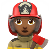 Apple design of the woman firefighter: medium-dark skin tone emoji verson:ios 16.4