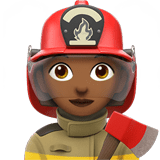 Apple design of the woman firefighter: medium-dark skin tone emoji verson:ios 16.4