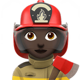Apple design of the woman firefighter: dark skin tone emoji verson:ios 16.4