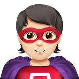 Apple design of the superhero: light skin tone emoji verson:ios 16.4