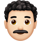 Apple design of the man: light skin tone curly hair emoji verson:ios 16.4