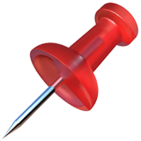 Apple design of the pushpin emoji verson:ios 16.4