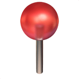 Apple design of the round pushpin emoji verson:ios 16.4