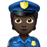 Apple design of the police officer: dark skin tone emoji verson:ios 16.4
