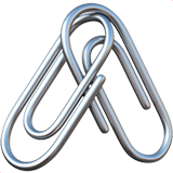 Apple design of the linked paperclips emoji verson:ios 16.4