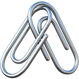 Apple design of the linked paperclips emoji verson:ios 16.4