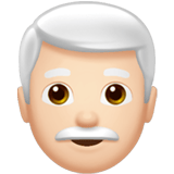 Apple design of the man: light skin tone white hair emoji verson:ios 16.4