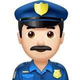 Apple design of the man police officer: light skin tone emoji verson:ios 16.4