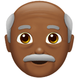Apple design of the old man: medium-dark skin tone emoji verson:ios 16.4