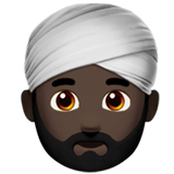 Apple design of the man wearing turban: dark skin tone emoji verson:ios 16.4