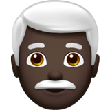 Apple design of the man: dark skin tone white hair emoji verson:ios 16.4