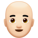 Apple design of the man: light skin tone bald emoji verson:ios 16.4