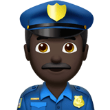 Apple design of the man police officer: dark skin tone emoji verson:ios 16.4