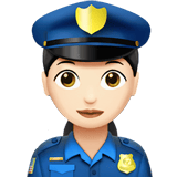 Apple design of the woman police officer: light skin tone emoji verson:ios 16.4