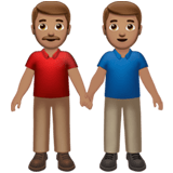 Apple design of the men holding hands: medium skin tone emoji verson:ios 16.4