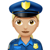 Apple design of the woman police officer: medium-light skin tone emoji verson:ios 16.4