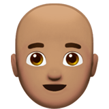 Apple design of the man: medium skin tone bald emoji verson:ios 16.4