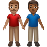 Apple design of the men holding hands: medium skin tone medium-dark skin tone emoji verson:ios 16.4