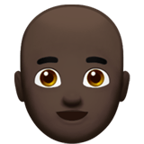Apple design of the man: dark skin tone bald emoji verson:ios 16.4