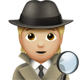 Apple design of the detective: medium-light skin tone emoji verson:ios 16.4