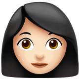 Apple design of the woman: light skin tone emoji verson:ios 16.4