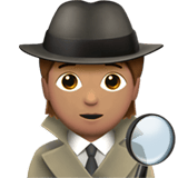 Apple design of the detective: medium skin tone emoji verson:ios 16.4