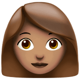 Apple design of the woman: medium skin tone emoji verson:ios 16.4