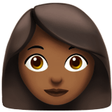 Apple design of the woman: medium-dark skin tone emoji verson:ios 16.4