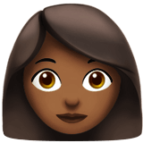 Apple design of the woman: medium-dark skin tone emoji verson:ios 16.4