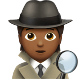 Apple design of the detective: medium-dark skin tone emoji verson:ios 16.4