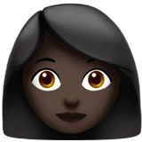 Apple design of the woman: dark skin tone emoji verson:ios 16.4