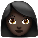 Apple design of the woman: dark skin tone emoji verson:ios 16.4