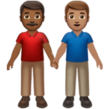 Apple design of the men holding hands: medium-dark skin tone medium skin tone emoji verson:ios 16.4