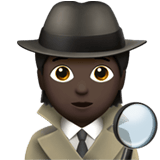 Apple design of the detective: dark skin tone emoji verson:ios 16.4