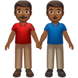 Apple design of the men holding hands: medium-dark skin tone emoji verson:ios 16.4