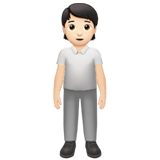 Apple design of the person standing: light skin tone emoji verson:ios 16.4
