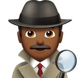 Apple design of the man detective: medium-dark skin tone emoji verson:ios 16.4