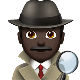 Apple design of the man detective: dark skin tone emoji verson:ios 16.4