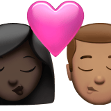 Apple design of the kiss: woman man dark skin tone medium skin tone emoji verson:ios 16.4
