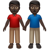 Apple design of the men holding hands: dark skin tone emoji verson:ios 16.4