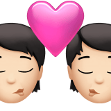 Apple design of the kiss: light skin tone emoji verson:ios 16.4